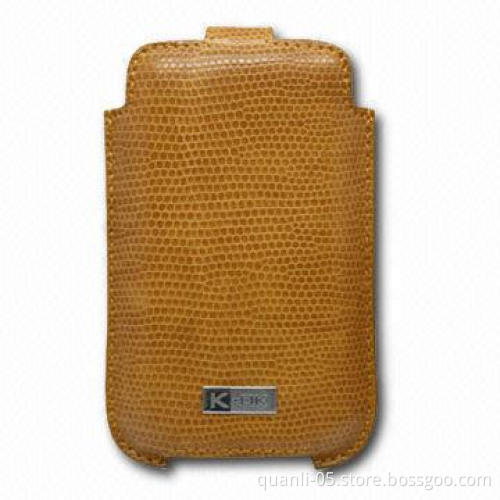 Cases for iPhone, Made of Genuine Leather or PU Material and Inside Magnetic Button